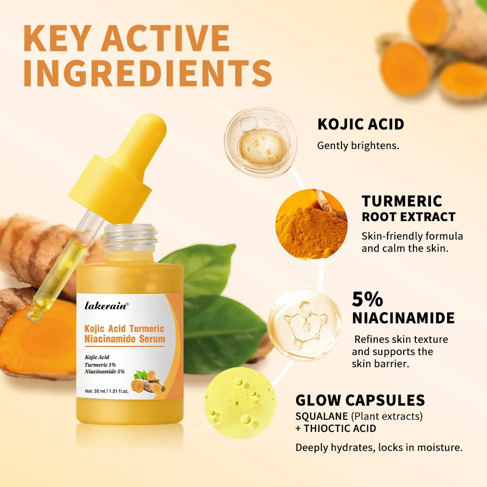 Kojic Acid Turmeric Serum Niacinamide Glow Capsules