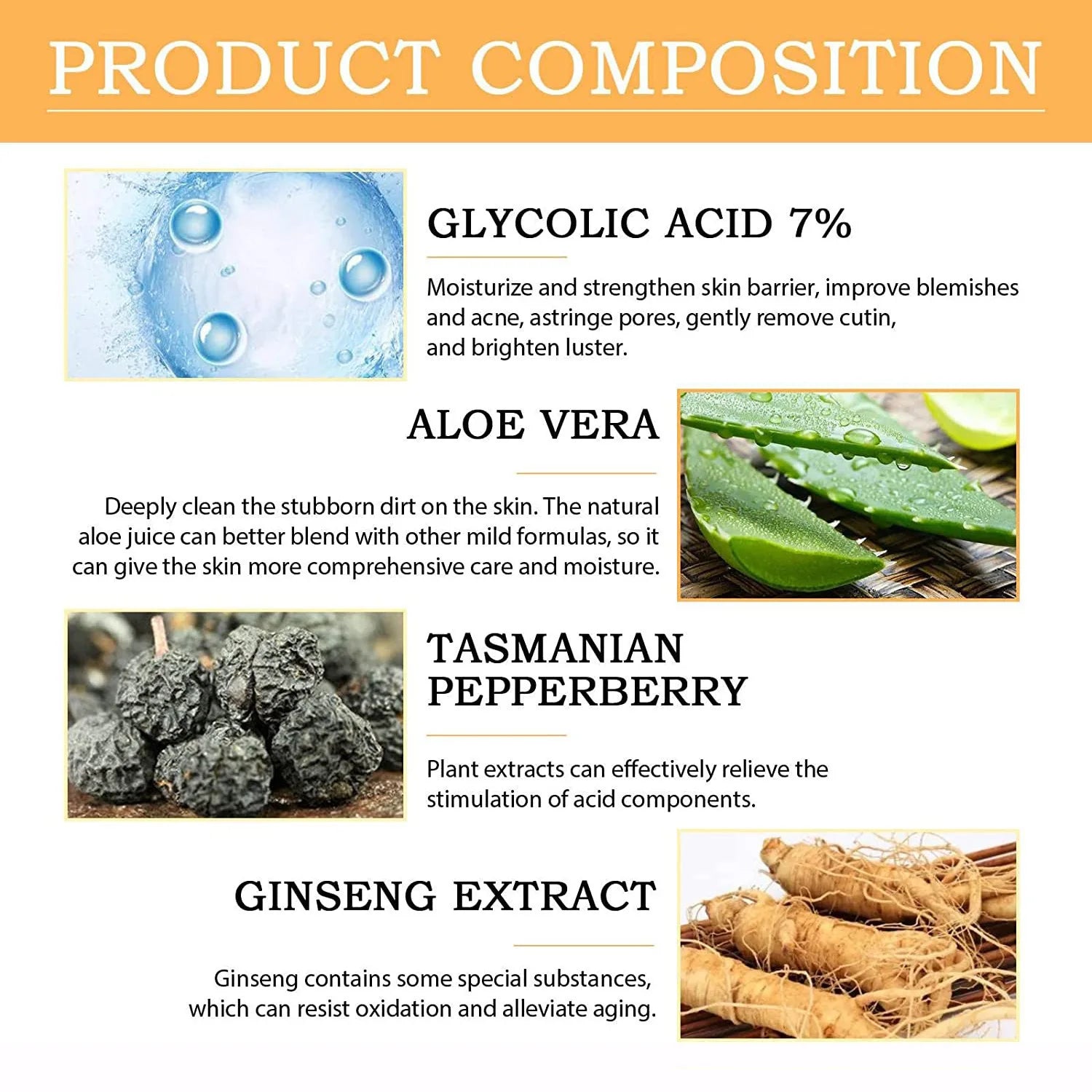 100ml Glycolic Acid 7% Toning Solution To Remove Acne and Moisturize
